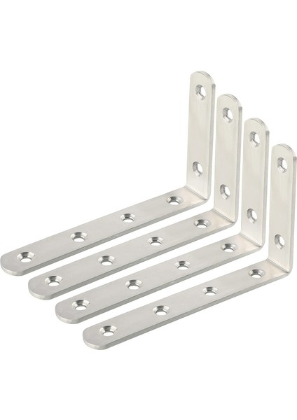 4 Braket Duvara Monte Braket Braket Süspansiyon Braket Metal Damgalı Braket 125MM x 75MM Tel Çekme Paslanmaz Çelik Yüzey (Yurt Dışından)