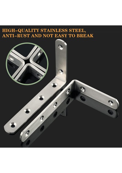 4 Braket Duvara Monte Braket Braket Süspansiyon Braket Metal Damgalı Braket 125MM x 75MM Tel Çekme Paslanmaz Çelik Yüzey (Yurt Dışından) indirimleri