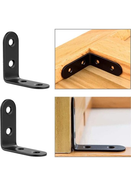 10 Dik Açılı Braket Sabit Braket L Şekilli Conta 40 x 40 x 17 mm Dik Açılı Braket Vidalı Siyah (Yurt Dışından) fırsatları