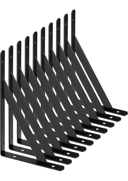 Duvara Monte Çerçeve Braket 10 90 Derece Üçgen Çelik Braket 200 mm x 120 mm Çerçeve Braket 40 Vidalı Braket Köşe Braket Siyah (Yurt Dışından)