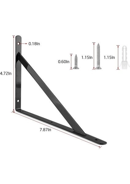 Duvara Monte Çerçeve Braket 10 90 Derece Üçgen Çelik Braket 200 mm x 120 mm Çerçeve Braket 40 Vidalı Braket Köşe Braket Siyah (Yurt Dışından) fiyatları