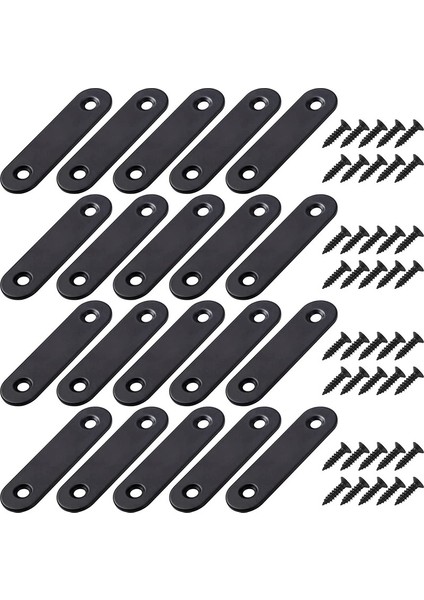 20 Parçalı Dikey Metal Braket Ahşap Mobilya Dolap Bakım Braketi Siyah 60* 17MM (Yurt Dışından)
