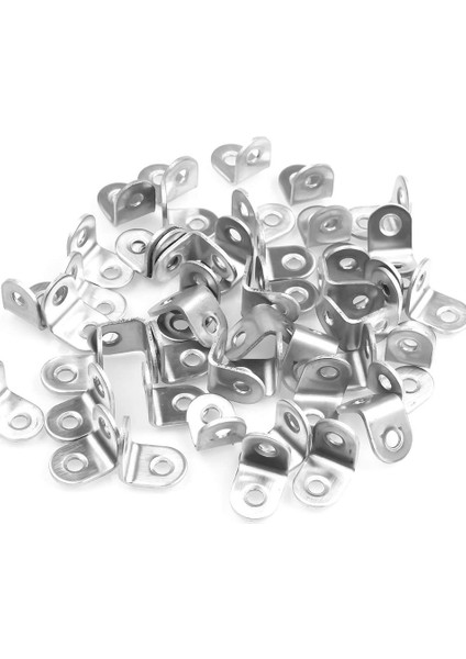 100 Adet Paslanmaz Çelik Sabit Braket 20X 20MM Sabit Köşe Braket Ahşap Dolap Sandalye Masa Dik Açılı Braket-Gümüş (Yurt Dışından)