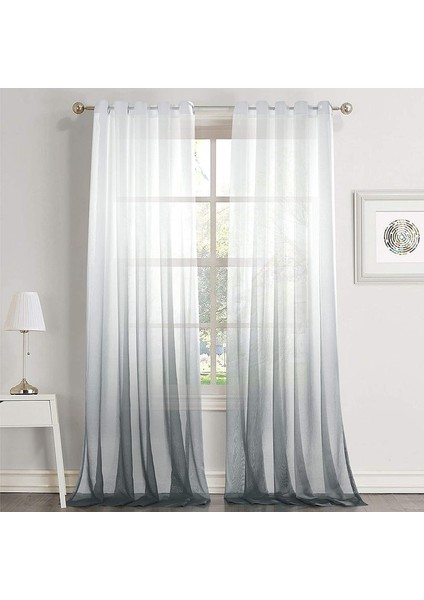 2 Gradyan Perde Gri 107 * 160 cm (Yurt Dışından)