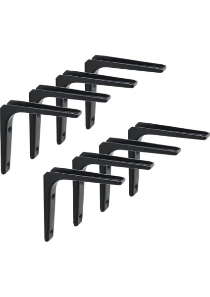 Duvara Monte Braket 8 Parçalı Set Metal Braket 100MM x 100MM Ağır Braket Dekoratif Duvara Monte Endüstriyel Mutfak Radyatör Duvara Monte Braket Siyah (Yurt Dışından)