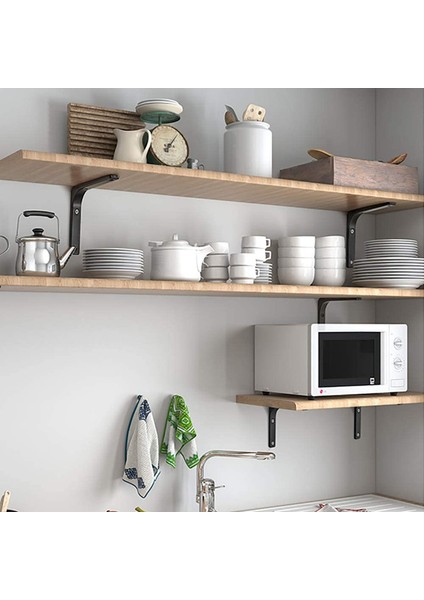 Duvara Monte Braket 8 Parçalı Set Metal Braket 100MM x 100MM Ağır Braket Dekoratif Duvara Monte Endüstriyel Mutfak Radyatör Duvara Monte Braket Siyah (Yurt Dışından) modelleri