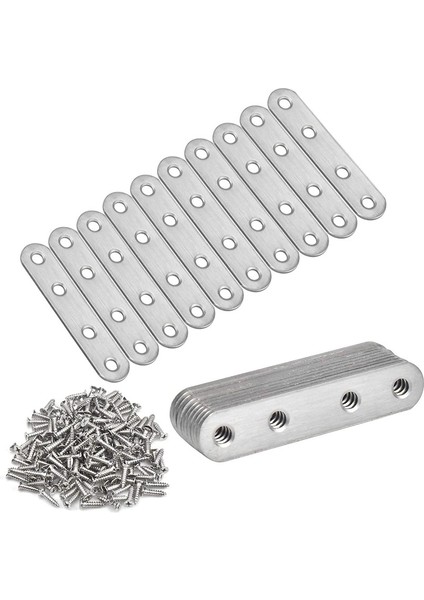 20 Parça Paslanmaz Çelik Montaj Bağlantı Parçası Gümüş Düz Köşe Çerçeve Sabit Dikey Düz Ahşap Raf Dolap Sandalye Masa Onarım Tahtası 76X 18MM (Yurt Dışından)