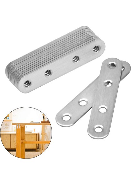20 Parça Paslanmaz Çelik Montaj Bağlantı Parçası Gümüş Düz Köşe Çerçeve Sabit Dikey Düz Ahşap Raf Dolap Sandalye Masa Onarım Tahtası 76X 18MM (Yurt Dışından) fiyatları