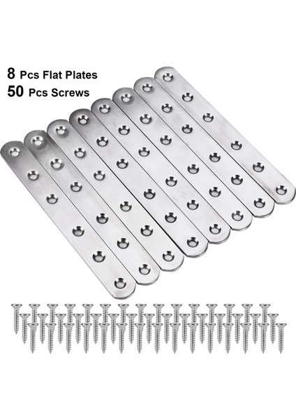 8 Parçalı Paslanmaz Çelik Montaj Pabuç Sabitleme Braketi Düz Metal Düz Köşe Braketi Mobilya Onarım Panosu 158 x 20 x 3mm (Yurt Dışından) indirimleri