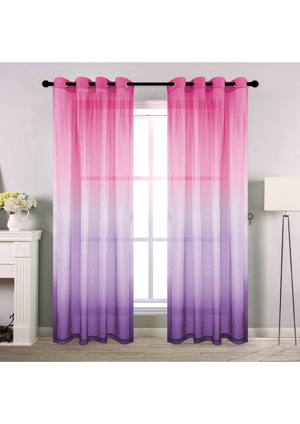 2x Tül Panjur Pembe - Mor 100* 250CM (Yurt Dışından)