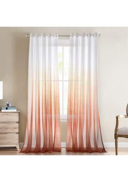 2 Degrade Perde Kırmızı 107 * 160 cm (Yurt Dışından)