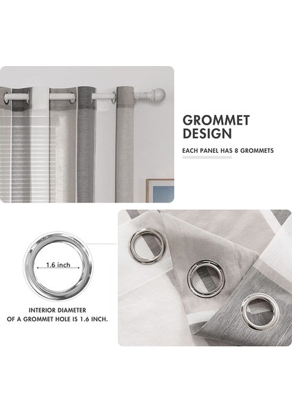 2 Nordic Perdeler Koyu Gri 137* 213CM (Yurt Dışından) modelleri