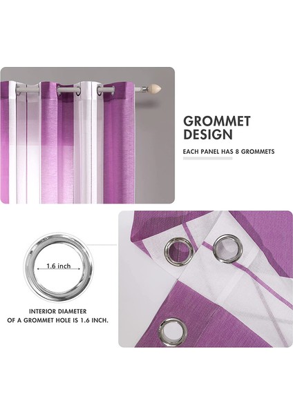 2 Nordic Perde Mor 137 * 160 cm (Yurt Dışından) fırsatları