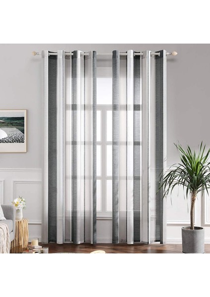 2 Nordic Perdeler Koyu Gri 140* 225CM (Yurt Dışından)