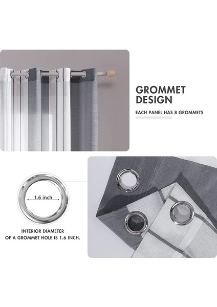 2 Nordic Perdeler Koyu Gri 140* 225CM (Yurt Dışından) modelleri