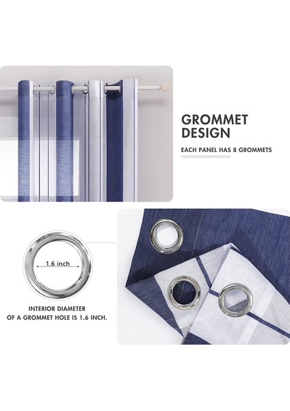 2 Nordic Perde Mavi 140* 260CM (Yurt Dışından) modelleri