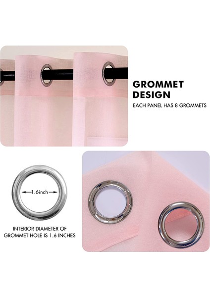 Teotak 2 Düz Perdeler PEMBE-140 * 137CM (Yurt Dışından) fiyatları