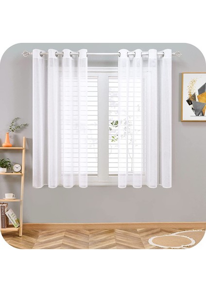 2 Düz Renkli Perde BEYAZ-107* 244CM (Yurt Dışından)