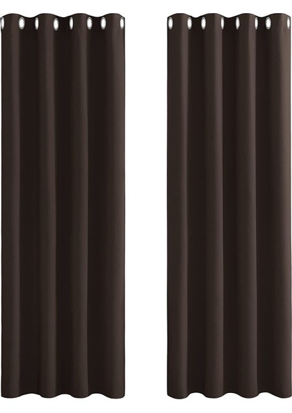 2 Gölgeleme Perdeleri Kahverengi 132* 114CM (Yurt Dışından)