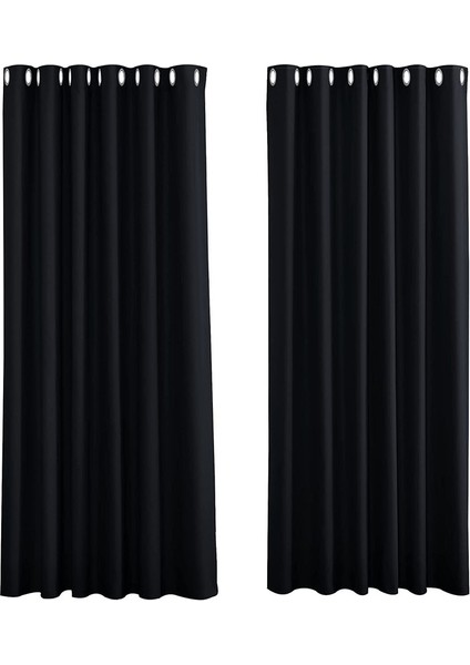 2 Gölgeleme Perdesi Siyah 132 * 160 cm (Yurt Dışından)
