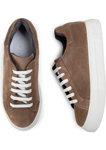 Hakiki Süet Vizon Rengi Sneaker Kadın Ayakkabı fırsatları