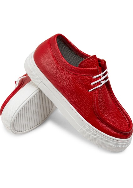 Hakiki Deri Kırmızı Kadın Sneaker modelleri