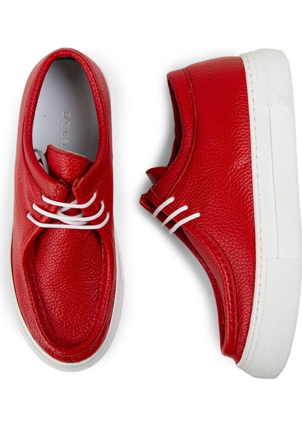 Hakiki Deri Kırmızı Kadın Sneaker fırsatları