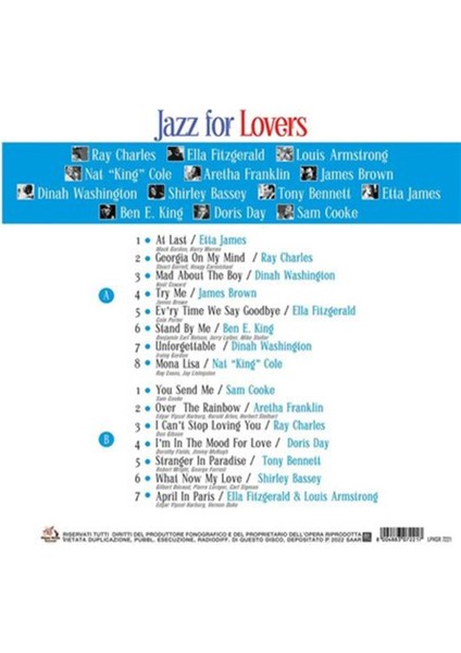 Jazz For Lovers - Unforgettable Volume 1 Plak