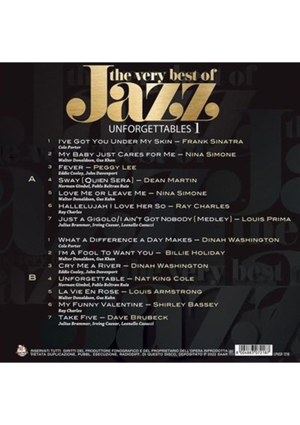 The Very Best Of Jazz Unforgettables Volume 1 Plak