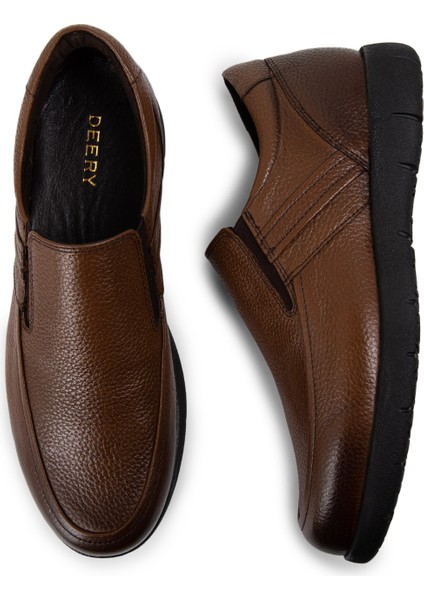 Hakiki Deri Taba Rengi Loafer Erkek Ayakkabı fırsatları