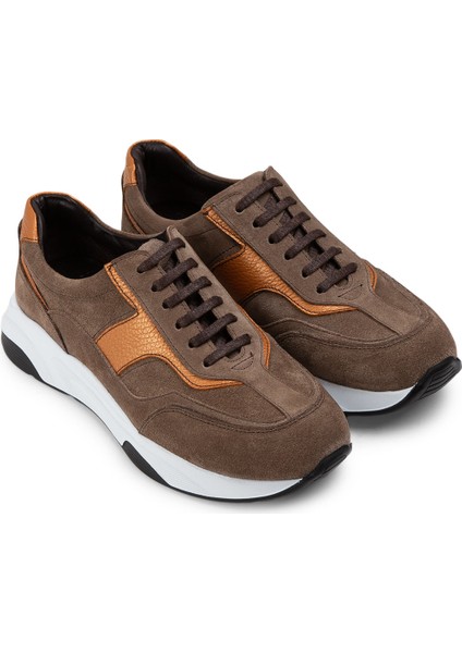Hakiki Süet Taba Rengi Sneaker Kadın Ayakkabı