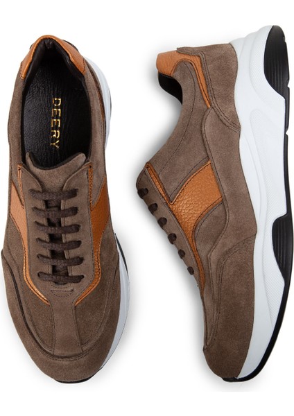 Hakiki Süet Taba Rengi Sneaker Kadın Ayakkabı