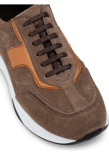 Hakiki Süet Taba Rengi Sneaker Kadın Ayakkabı