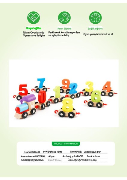 Ahşap Top Manyetik Dijital Küçük Tren Ahşap Çocuk Oyuncak Erkek ve Kız Erken Eğitim Bulmaca Sürükleme (Yurt Dışından)