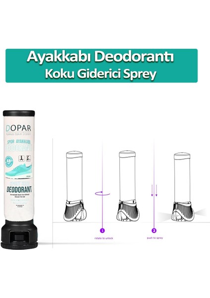 Dopar Ayakkabı Deodorantı Koku Giderici Önleyici Sprey 100ML