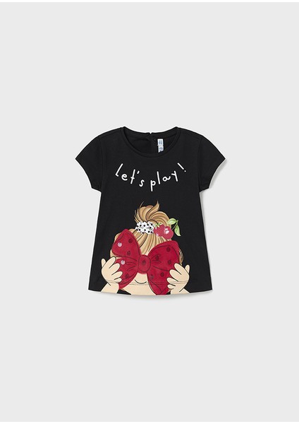 Kız Bebek Baskılı T-Shirt Siyah 1013 fiyatları