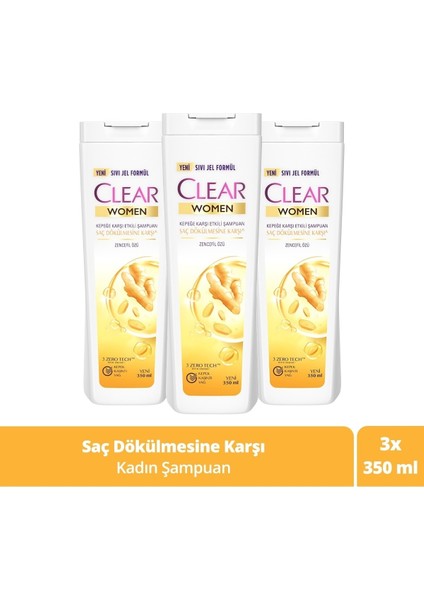 Women Kepeğe Karşı Etkili Şampuan Zencefil Özü 350 ml x 3 Adet