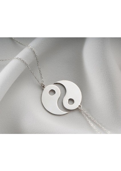 925 Ayar Gümüş Çift Yin Yang Kolye