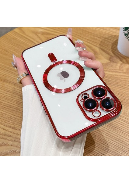 Apple iPhone 11 Pro Max Kılıf Magsafe Kamera Lensli Korumalı Şeffaf Silikon Kapak