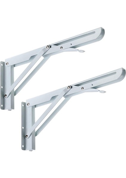2 Adet Duvara Monte Raf Braketi-Beyaz-Metal-Üçgen-Katlanabilir-Maksimum Yük Yaklaşık 60 kg Vida Beyazı Hariç 12 Inç (Yurt Dışından)