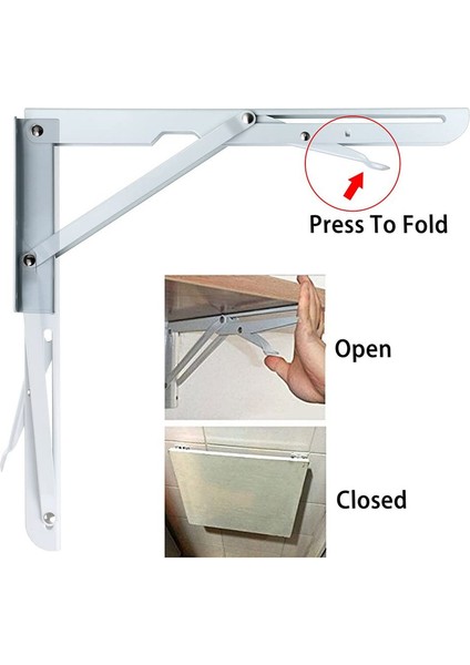2 Adet Duvara Monte Raf Braketi-Beyaz-Metal-Üçgen-Katlanabilir-Maksimum Yük Yaklaşık 60 kg Vida Beyazı Hariç 12 Inç (Yurt Dışından) modelleri