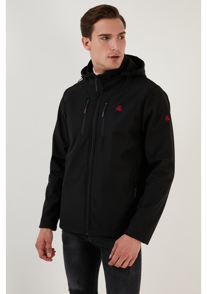 Suya ve Rüzgara Dayanıklı Kapüşonlu Softshell Mont Erkek MONT 5855045