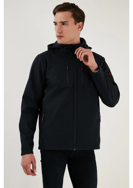 Suya ve Rüzgara Dayanıklı Kapüşonlu Softshell Mont Erkek MONT 5855045