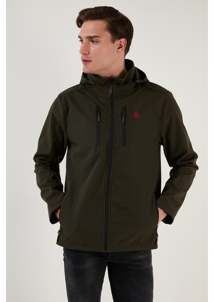 Suya ve Rüzgara Dayanıklı Kapüşonlu Softshell Mont Erkek MONT 5855045