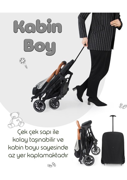 Lotus Tek Elle Katlanabilir Kabin Boy Bebek Arabası