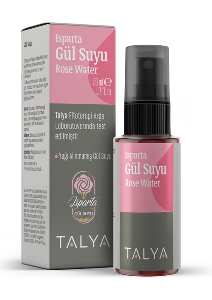 Isparta Gül Suyu, Yağı Alınmamış Gül Suyu, %100 Saf, Doğal ve Katkısız, Aydınlatıcı Tonik, 50 ml