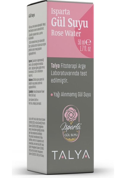 Isparta Gül Suyu, Yağı Alınmamış Gül Suyu, %100 Saf, Doğal ve Katkısız, Aydınlatıcı Tonik, 50 ml
