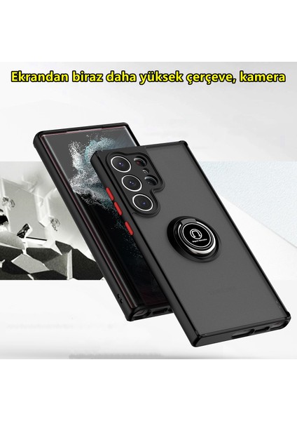 Samsung Galaxy S23 Ultra Için Telefon Kılıfı [düşmeye Karşı Koruma] Araba Manyetik Halka Tutuculu (Yurt Dışından)