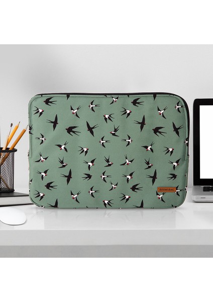 MacBook Air/pro Ultrabook 13-14 Inç Su Geçirmez Fermuarlı Darbe Önleyici Laptop Notebook Çantası-Bird