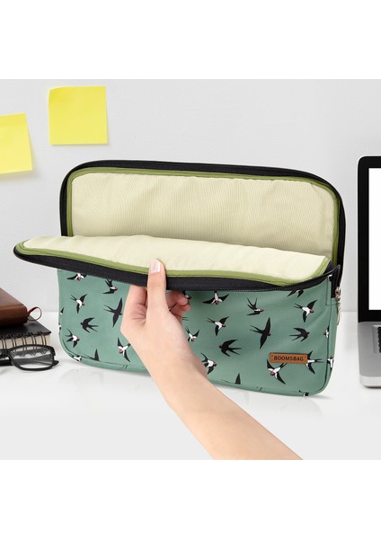 MacBook Air/pro Ultrabook 13-14 Inç Su Geçirmez Fermuarlı Darbe Önleyici Laptop Notebook Çantası-Bird